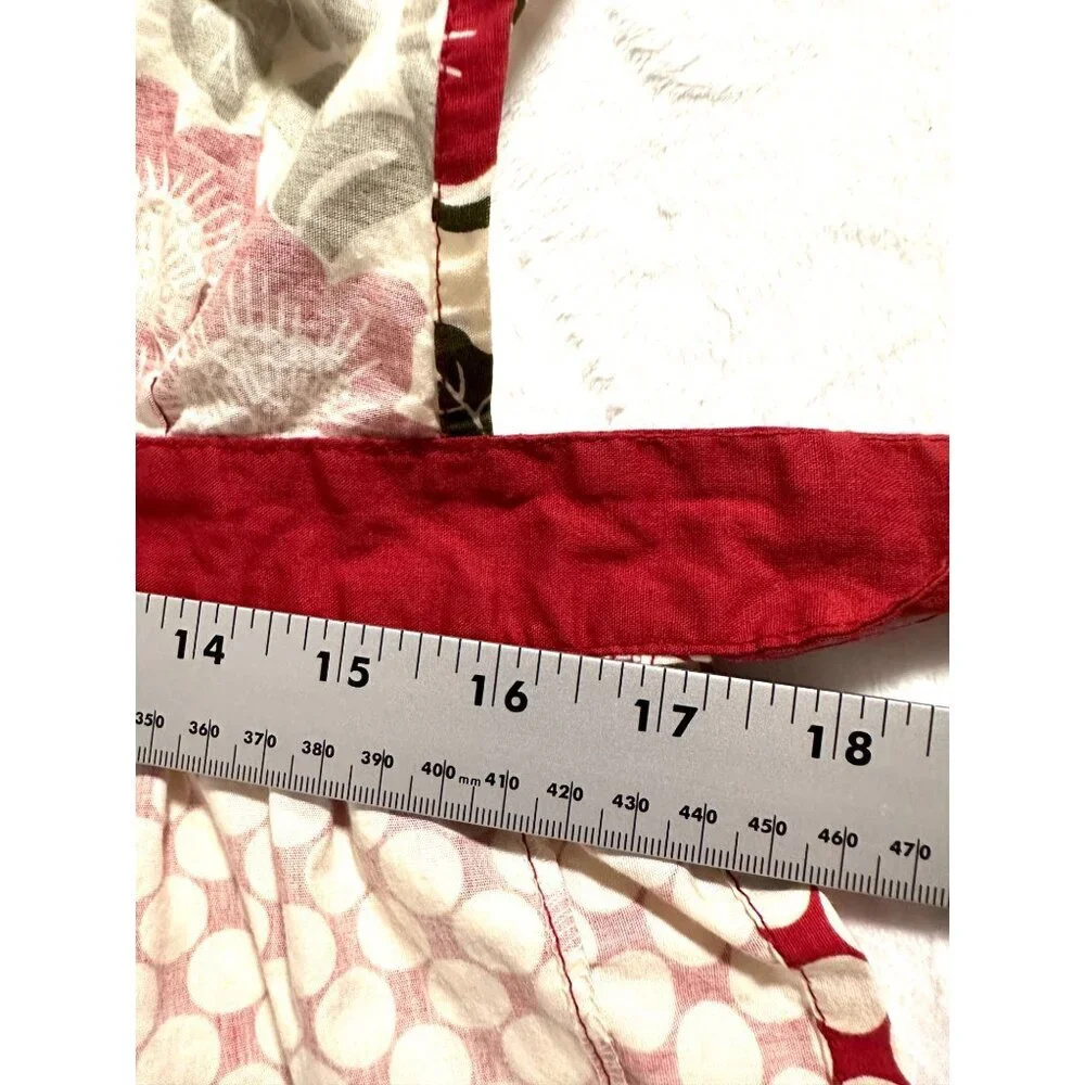 Simply Envogue Red Floral & Polka Dot Apron Lace‎ Trim Cottagecore Grannycore